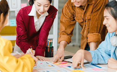 Corporate enterprise learning workshop illustration